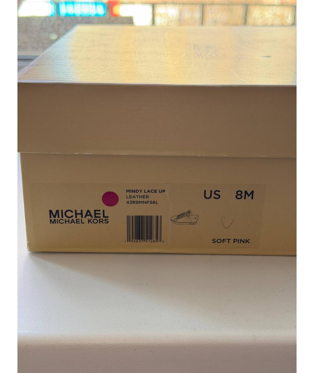 MICHAEL KORS Розовые кожаные кеды, фото 8