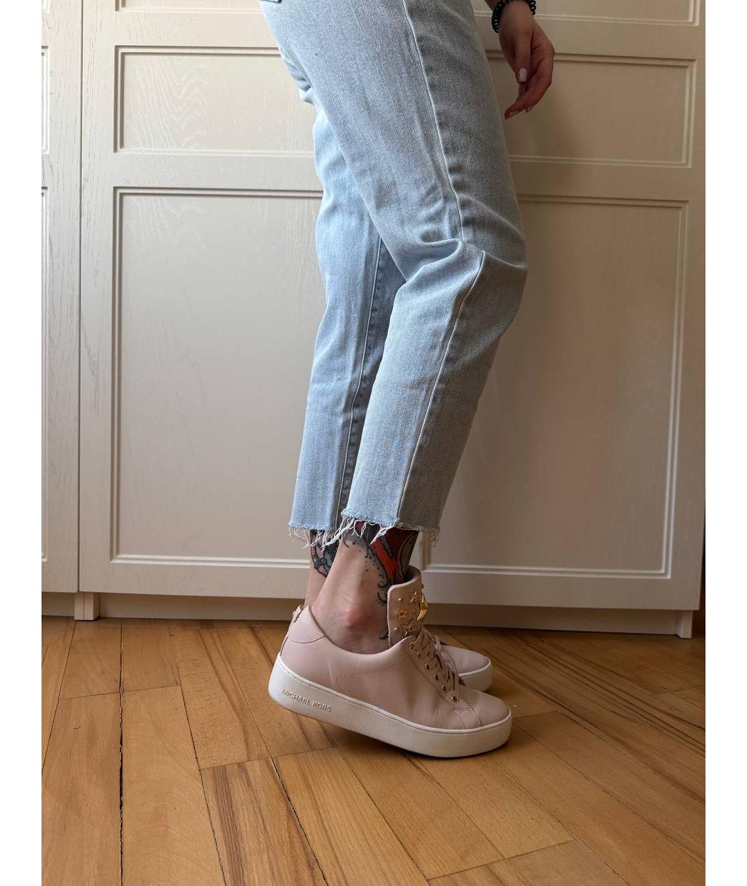 MICHAEL KORS Розовые кожаные кеды, фото 5