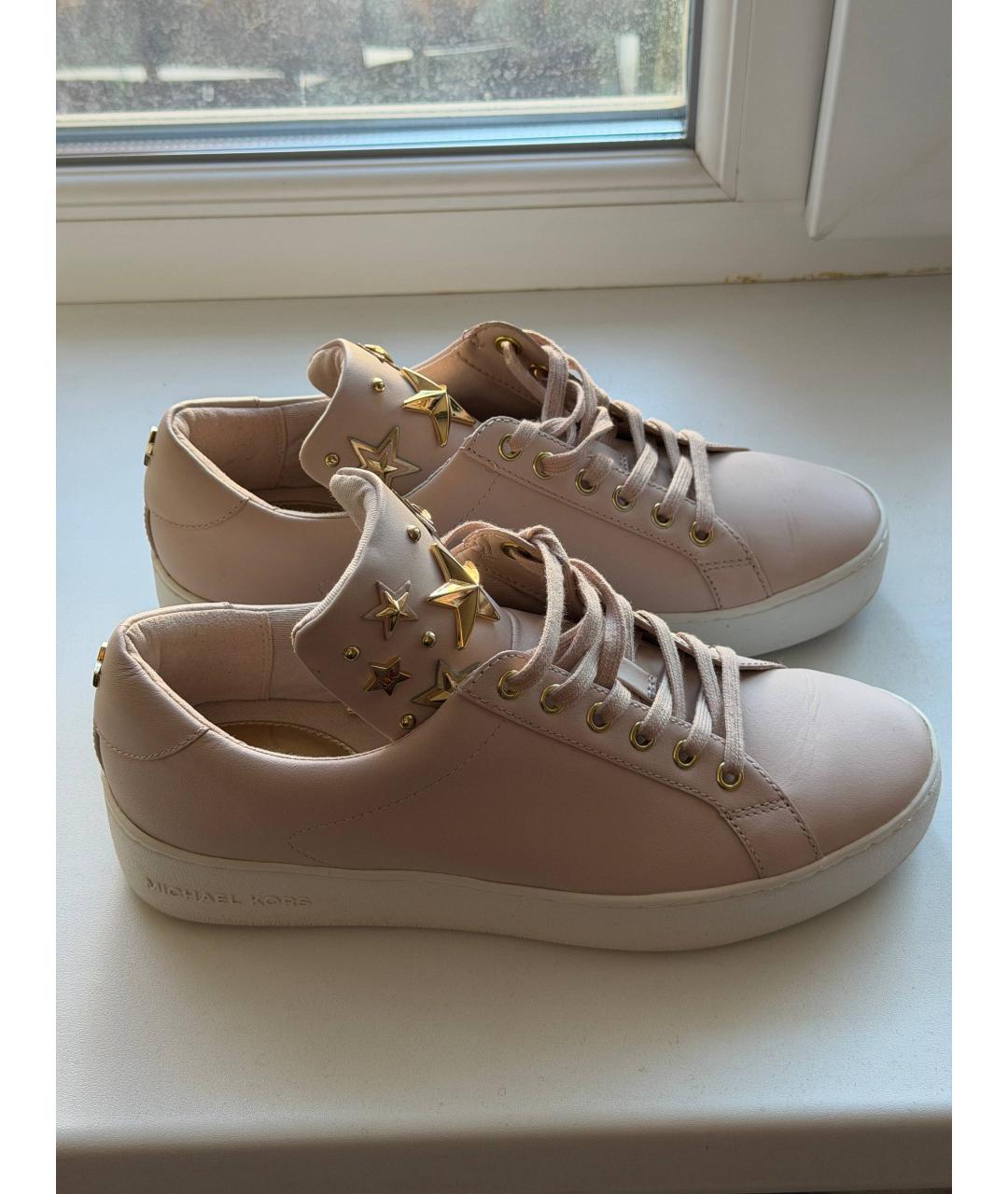 MICHAEL KORS Розовые кожаные кеды, фото 9