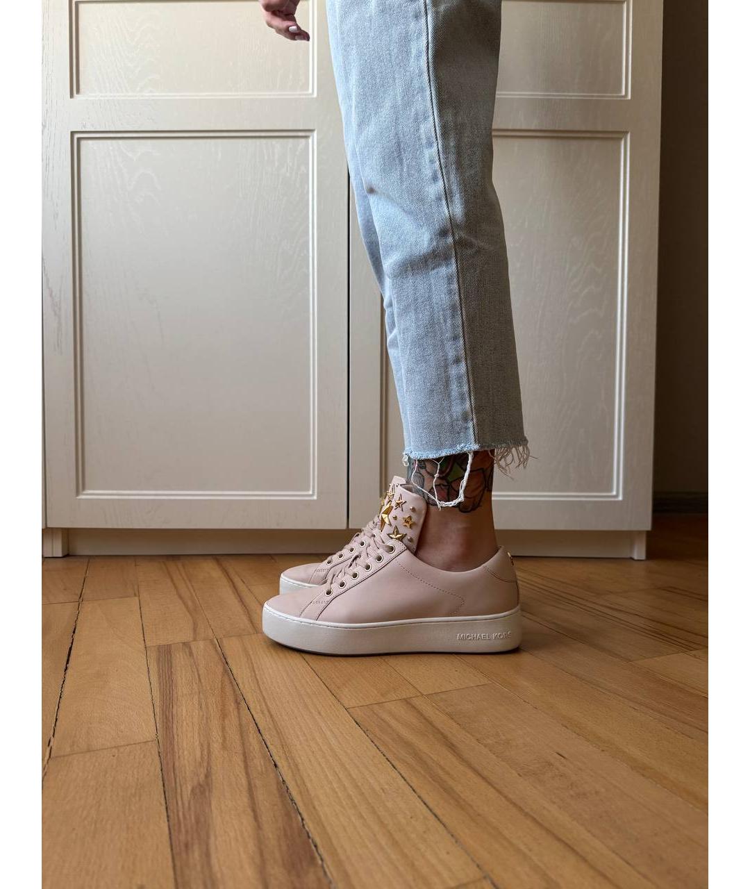 MICHAEL KORS Розовые кожаные кеды, фото 4