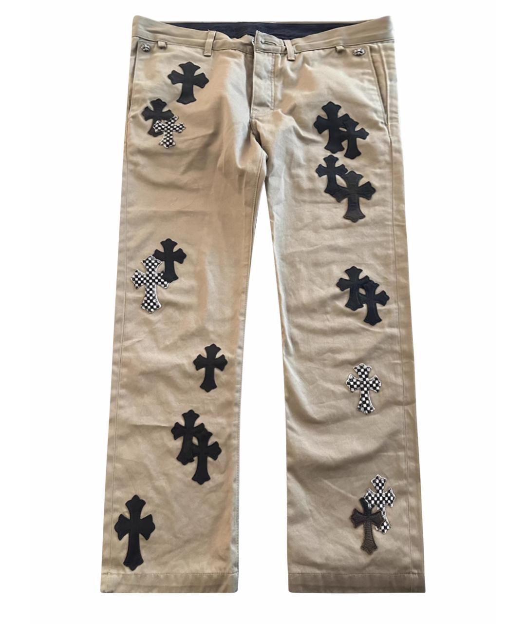 CHROME HEARTS Хаки прямые джинсы, фото 1