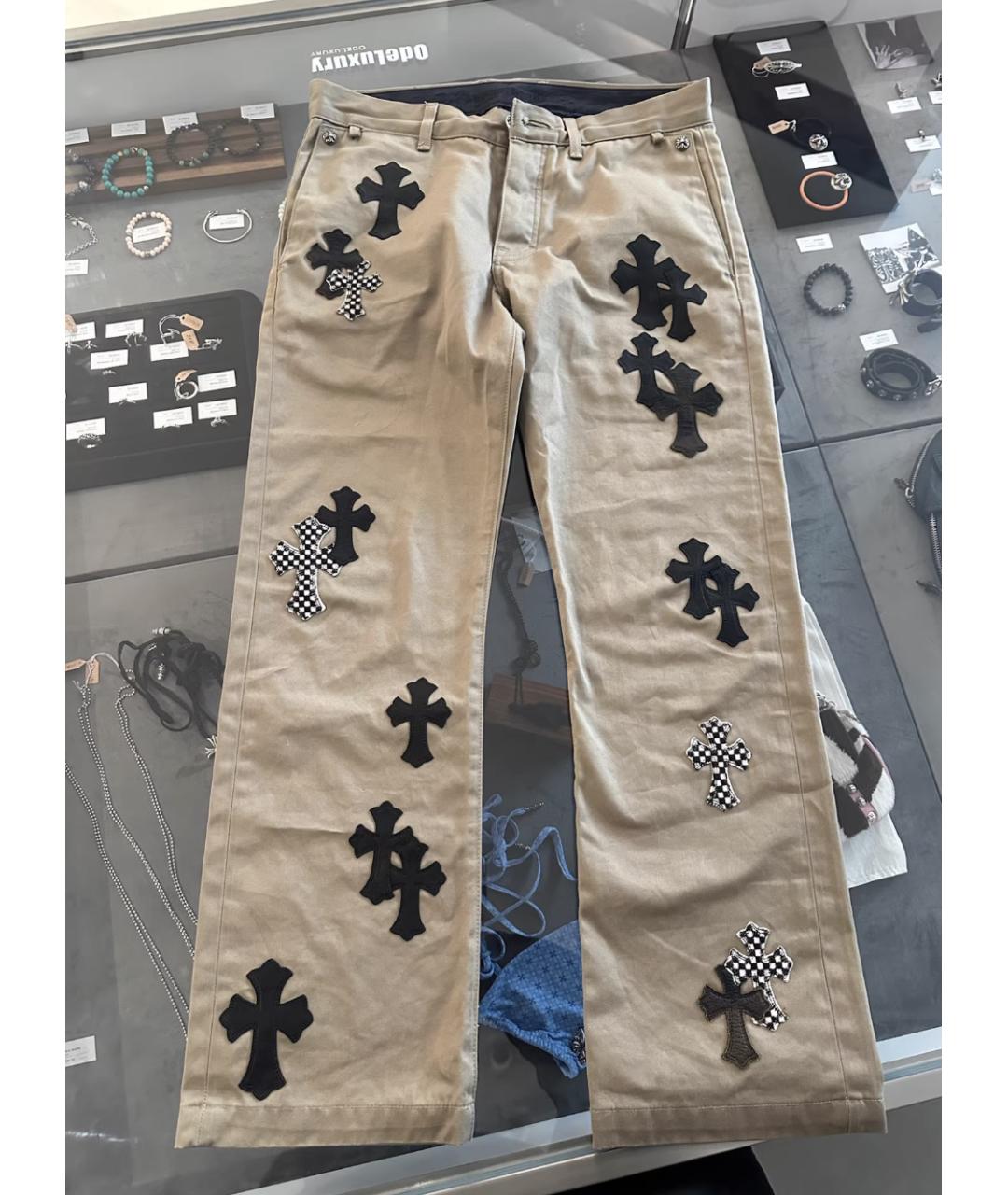 CHROME HEARTS Хаки прямые джинсы, фото 3