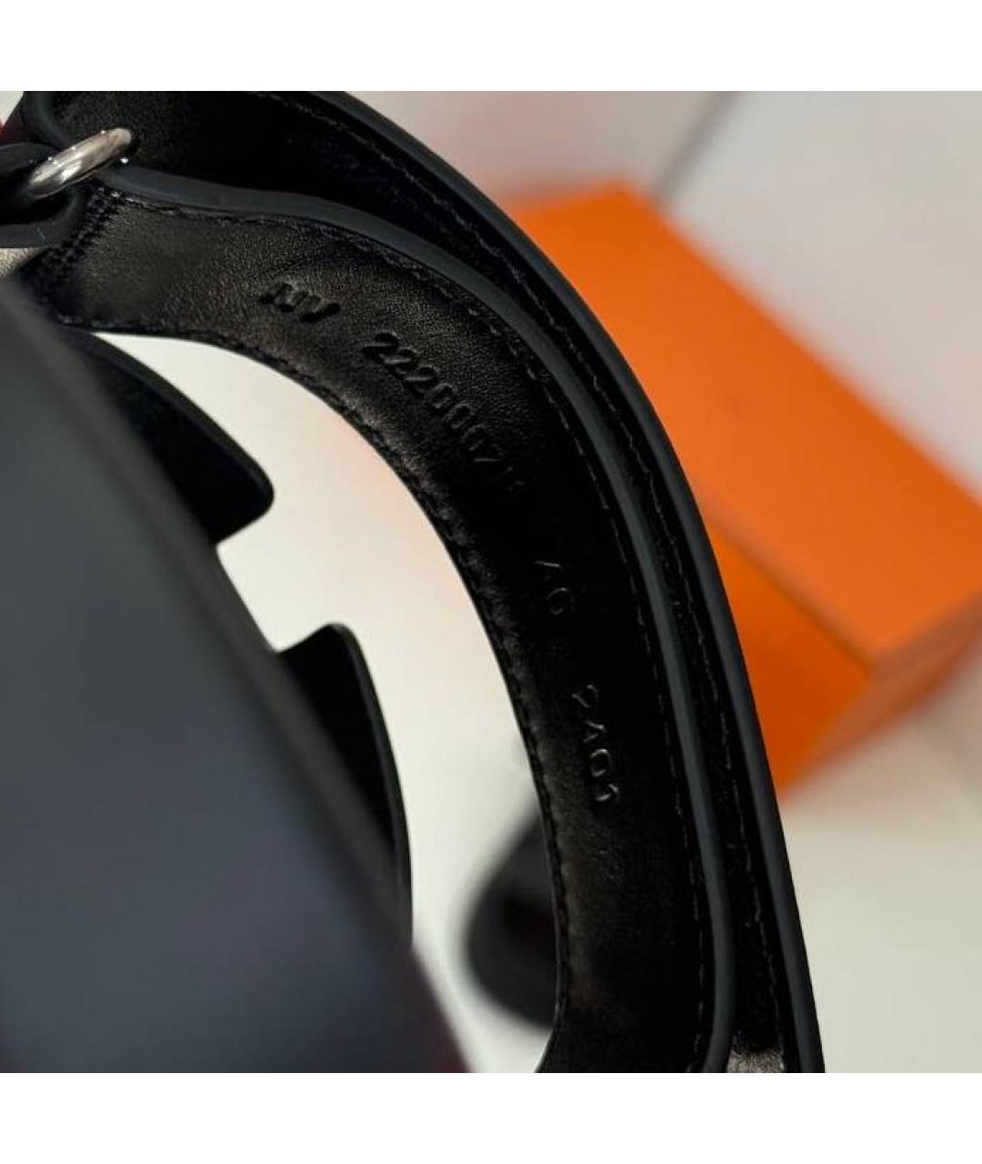 HERMES Черные кожаные шлепанцы, фото 3