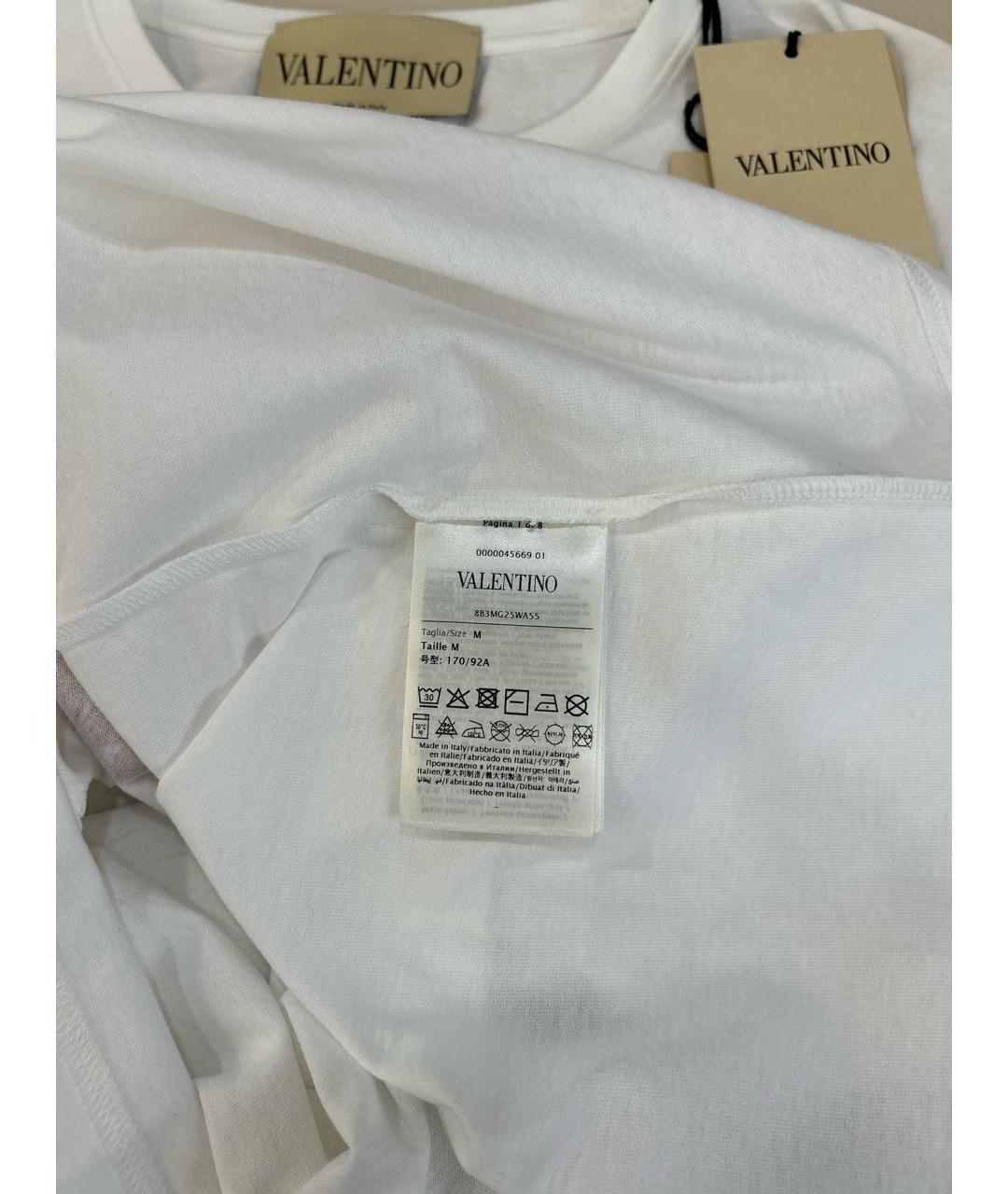 VALENTINO Белая хлопковая футболка, фото 5