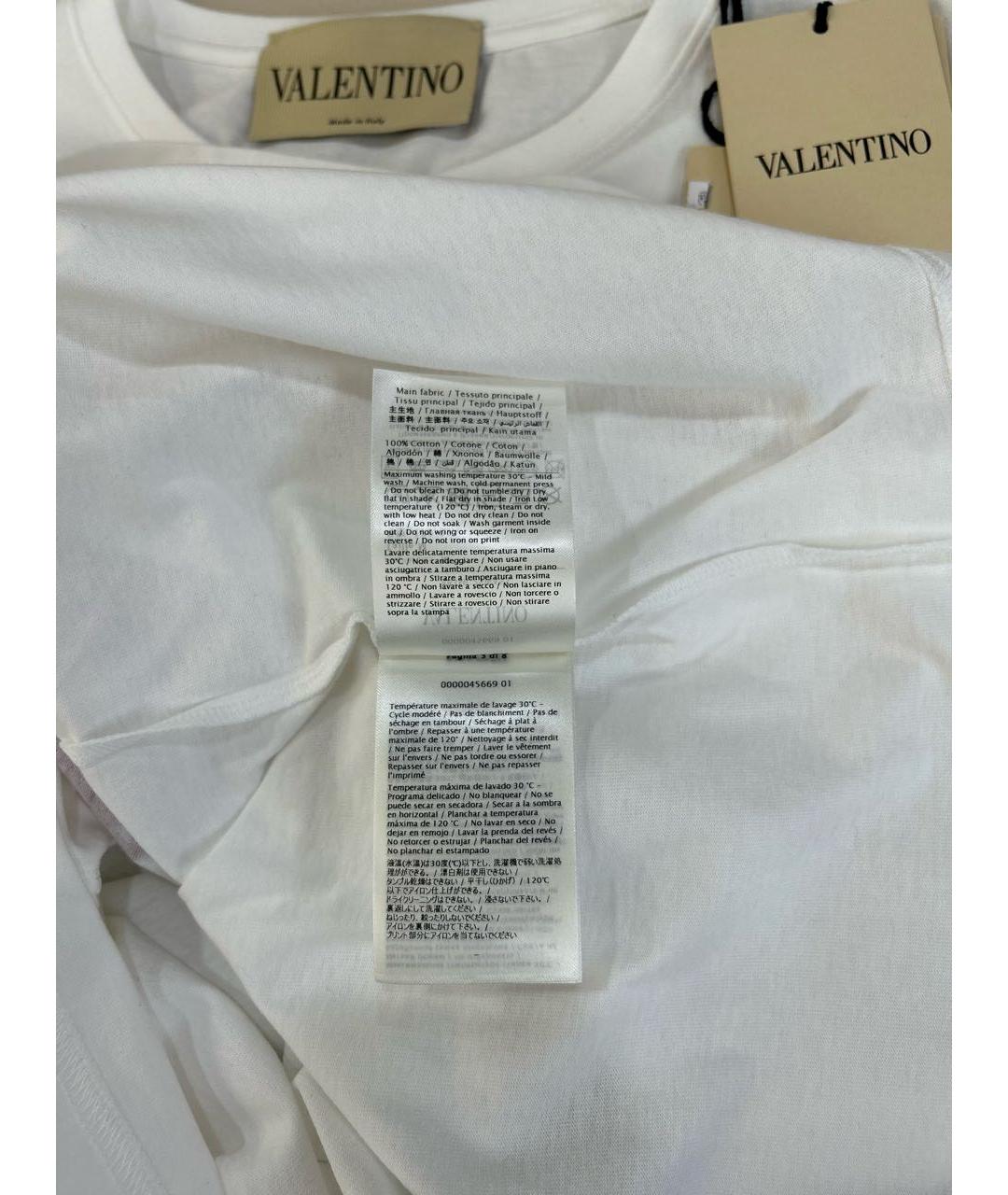 VALENTINO Белая хлопковая футболка, фото 6