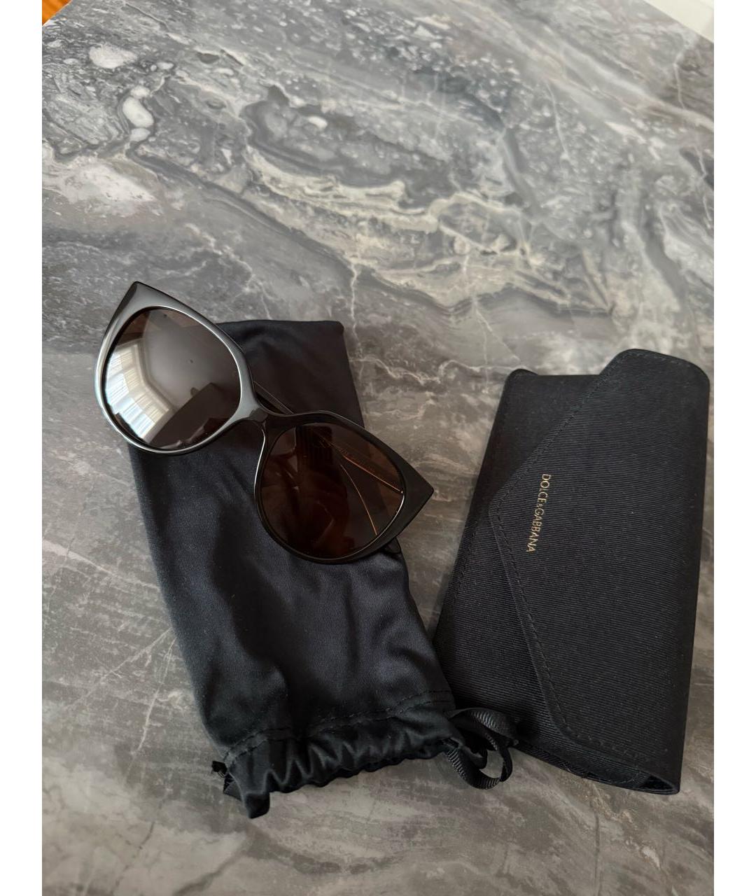 DOLCE&GABBANA Коричневые пластиковые солнцезащитные очки, фото 6