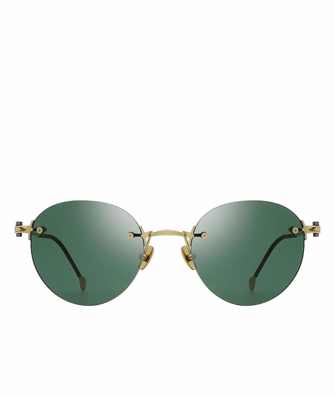 YOHJI YAMAMOTO Зеленые металлические солнцезащитные очки, фото 1