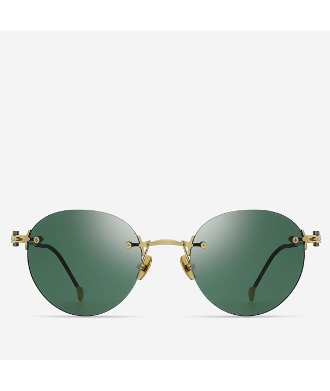 YOHJI YAMAMOTO Зеленые металлические солнцезащитные очки, фото 6