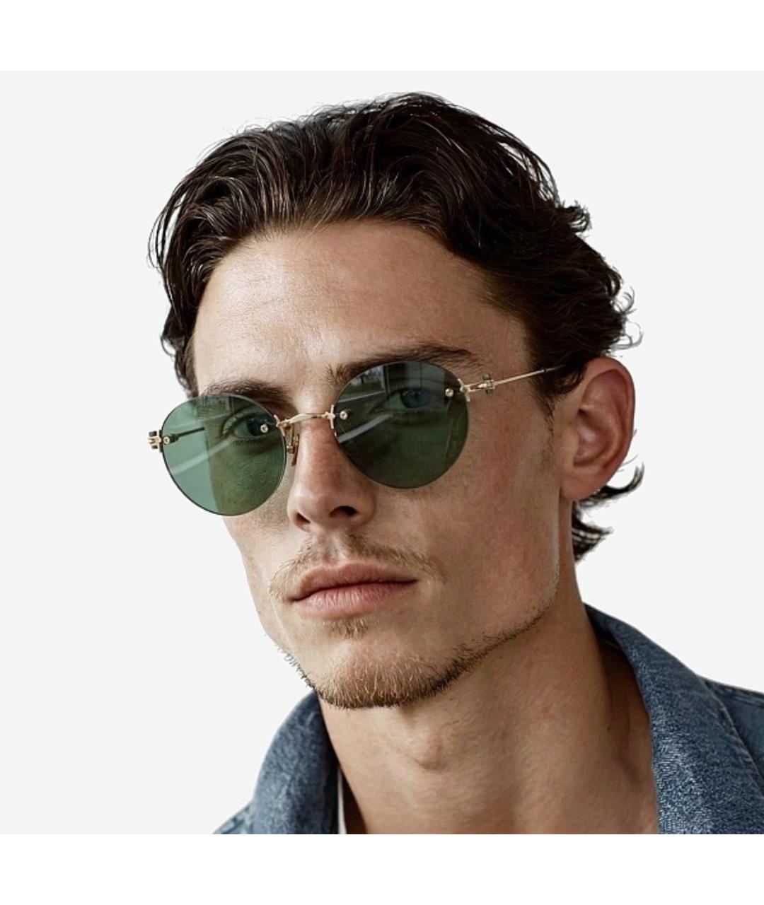 YOHJI YAMAMOTO Зеленые металлические солнцезащитные очки, фото 5