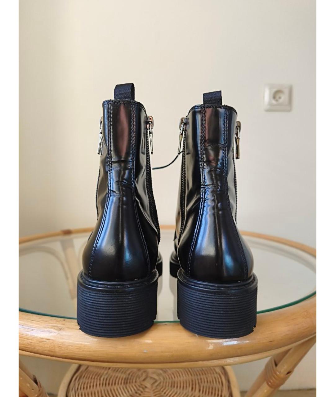 PRADA Черные кожаные ботинки, фото 4