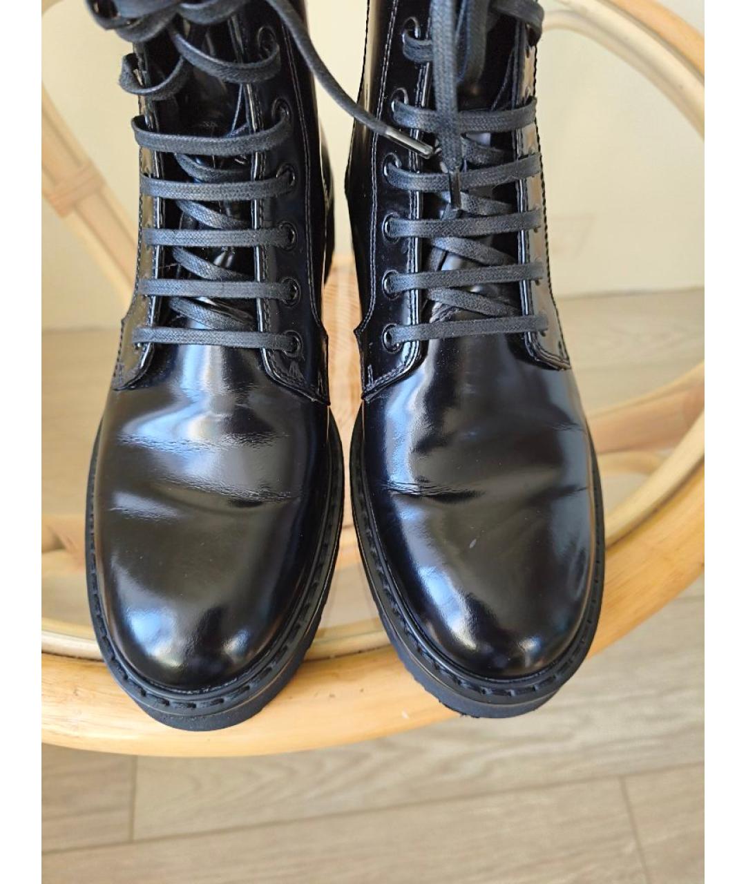 PRADA Черные кожаные ботинки, фото 7