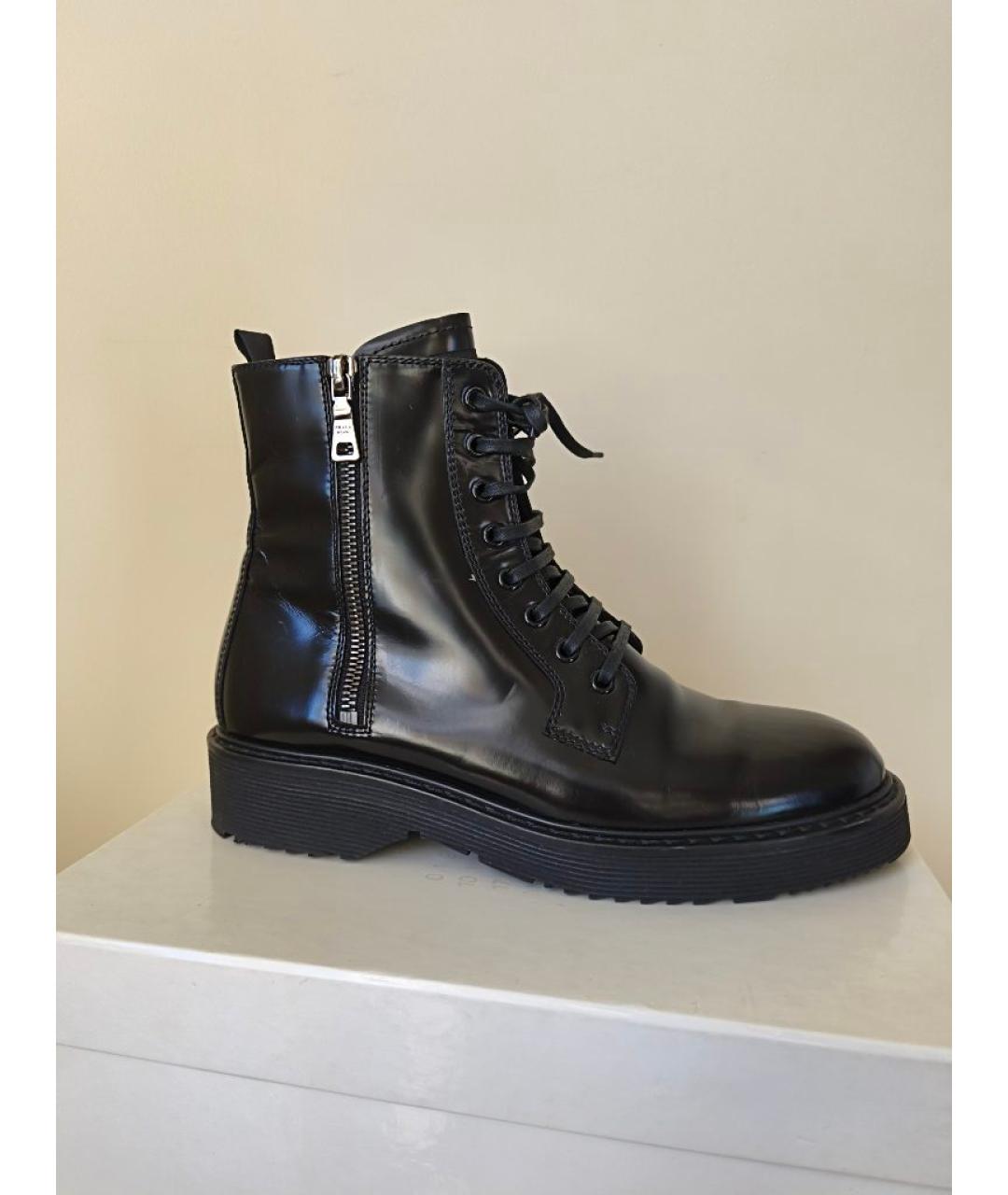 PRADA Черные кожаные ботинки, фото 8