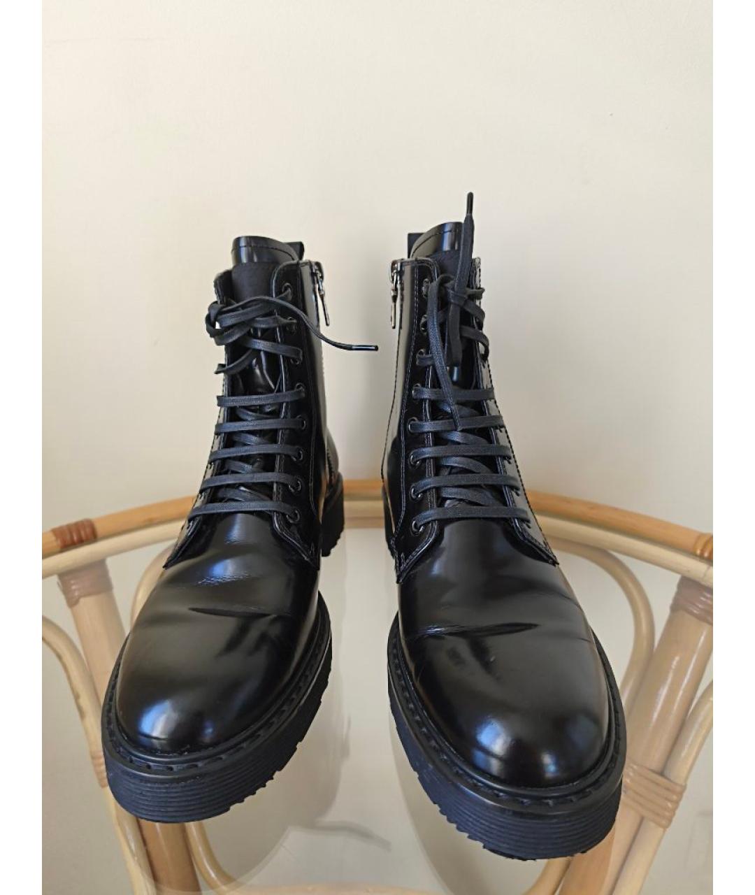 PRADA Черные кожаные ботинки, фото 2