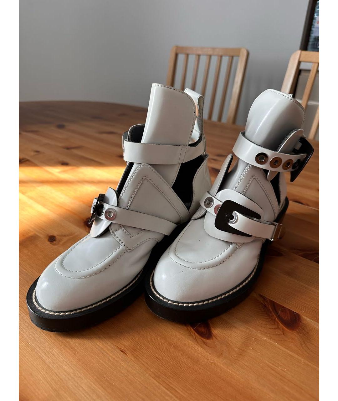 BALENCIAGA Белые кожаные ботинки, фото 7