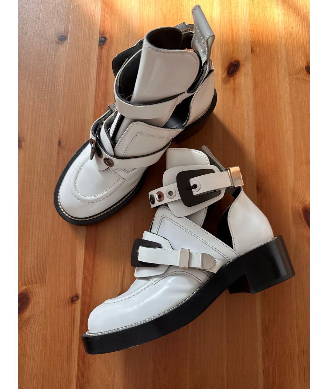 BALENCIAGA Белые кожаные ботинки, фото 5