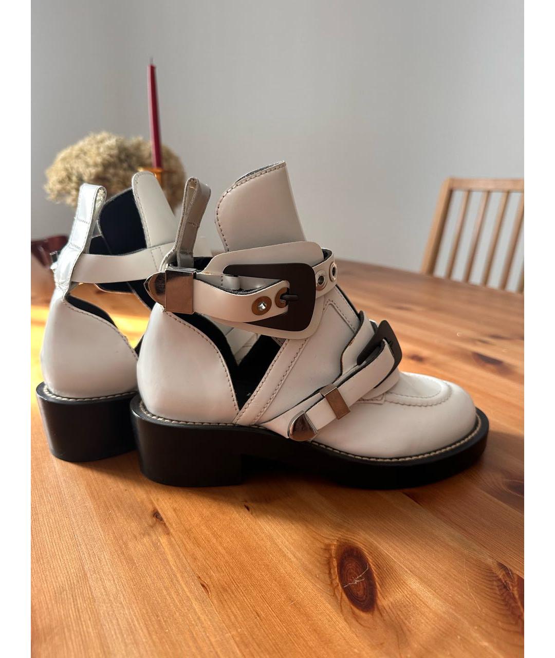 BALENCIAGA Белые кожаные ботинки, фото 8