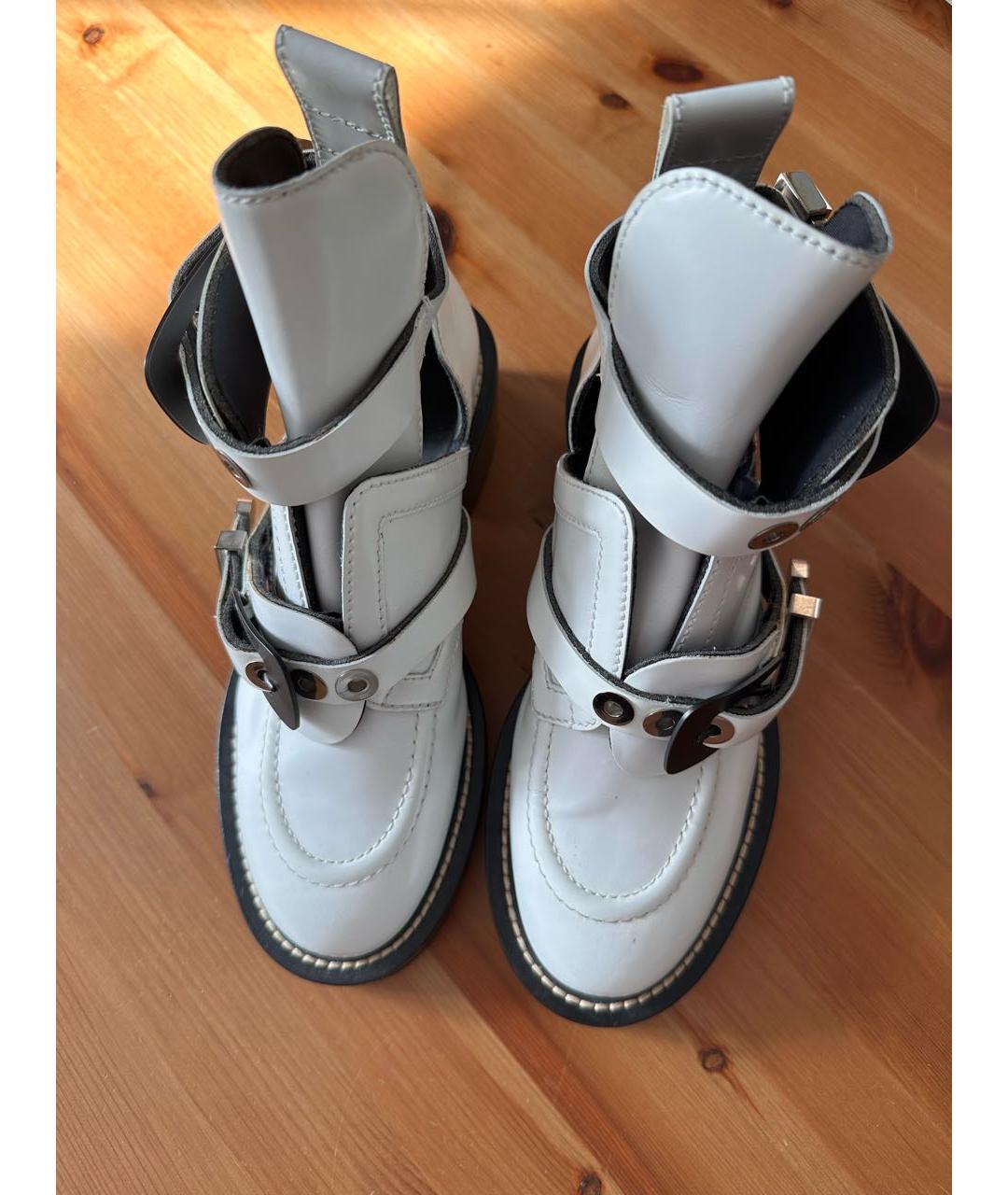 BALENCIAGA Белые кожаные ботинки, фото 4