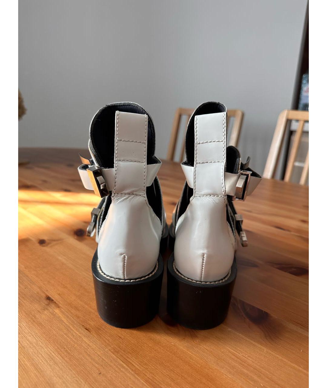 BALENCIAGA Белые кожаные ботинки, фото 2