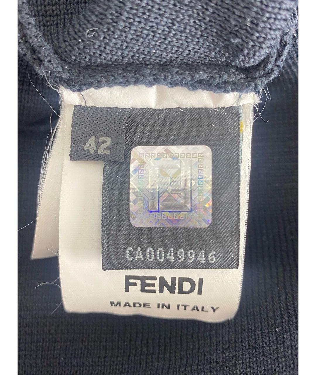 FENDI Черное шелковое коктейльное платье, фото 4