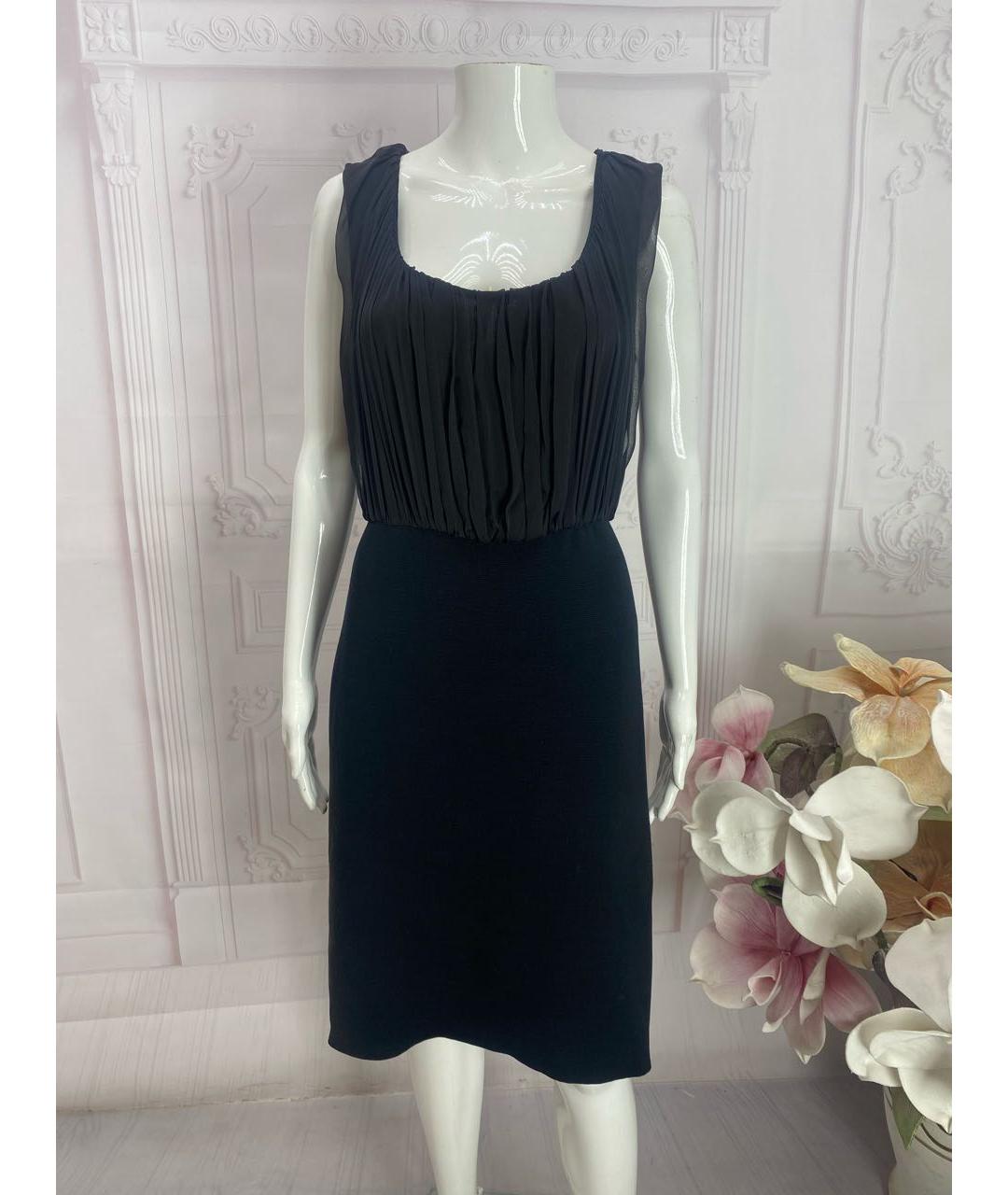 FENDI Черное шелковое коктейльное платье, фото 5
