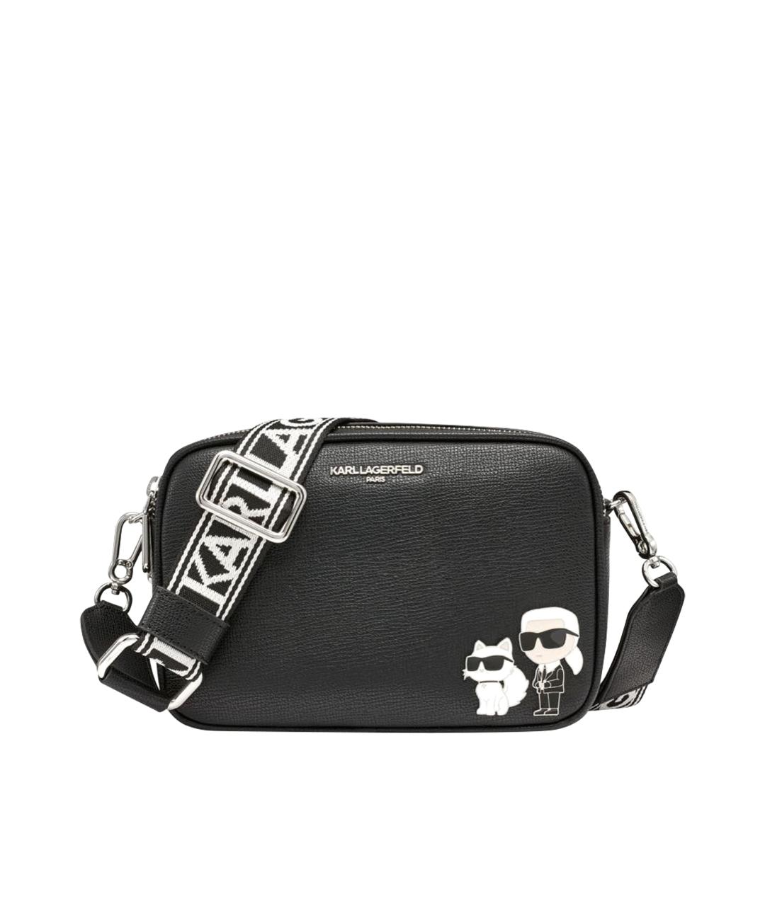 KARL LAGERFELD Черная сумка через плечо из искусственной кожи, фото 9