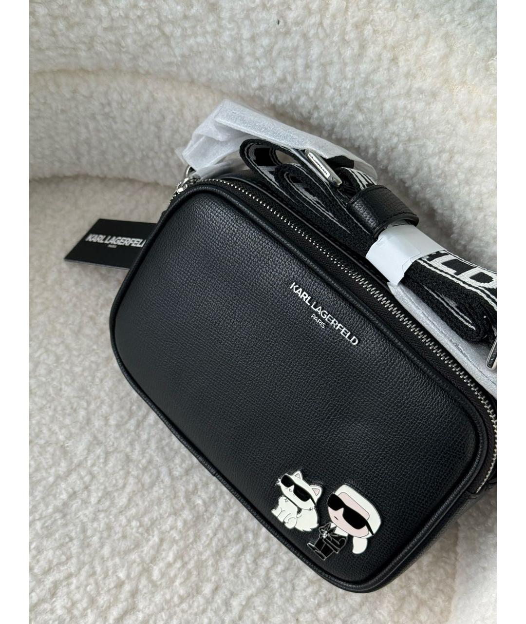 KARL LAGERFELD Черная сумка через плечо из искусственной кожи, фото 7