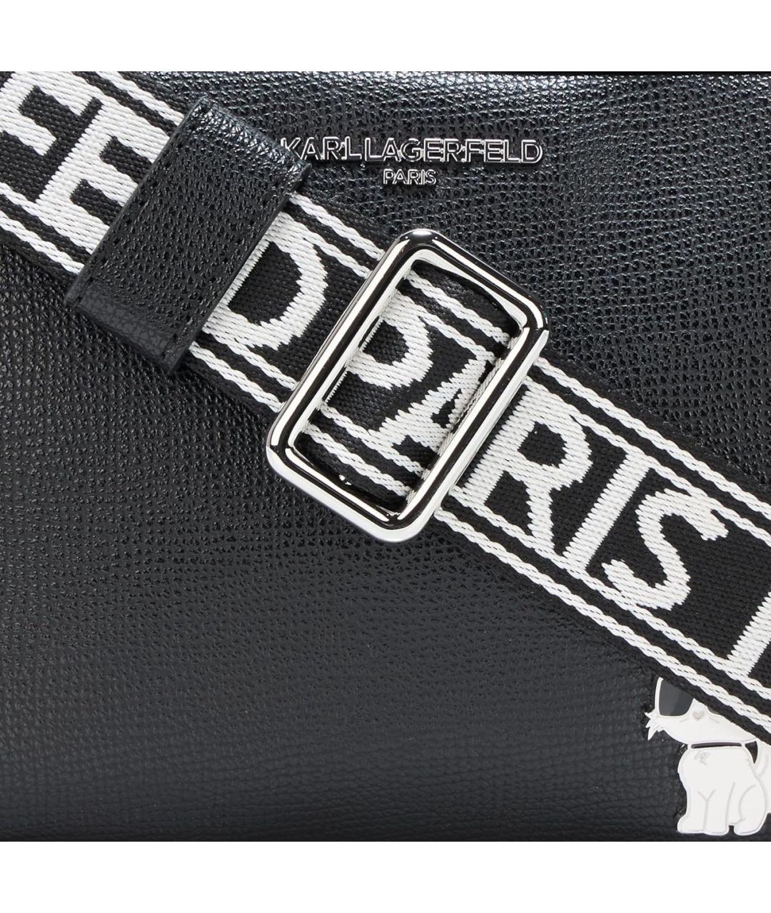 KARL LAGERFELD Черная сумка через плечо из искусственной кожи, фото 5