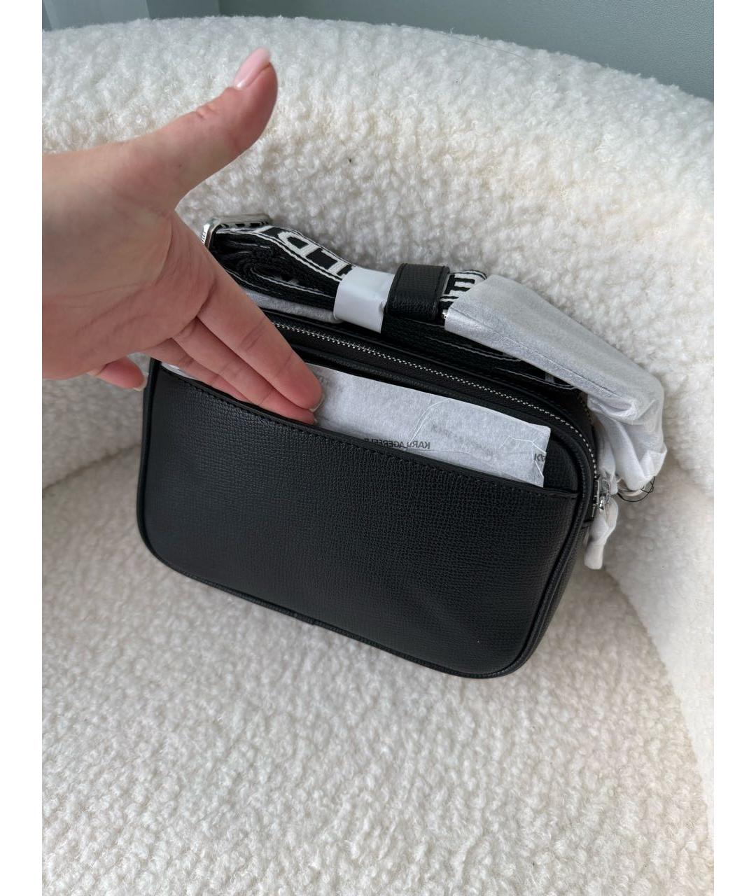 KARL LAGERFELD Черная сумка через плечо из искусственной кожи, фото 3