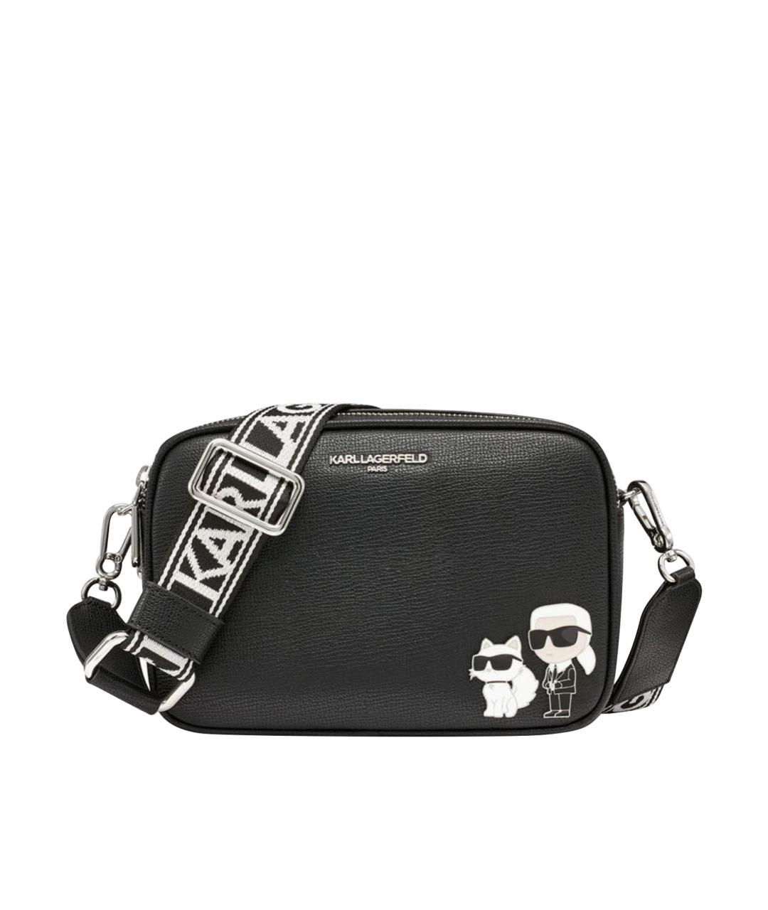 KARL LAGERFELD Черная сумка через плечо из искусственной кожи, фото 1