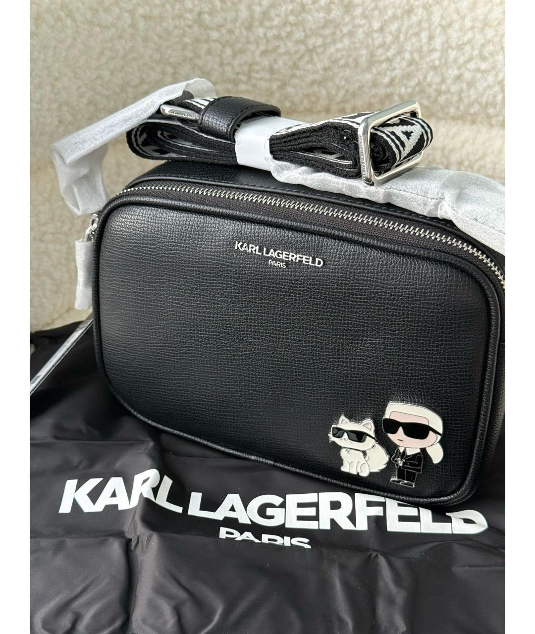 KARL LAGERFELD Черная сумка через плечо из искусственной кожи, фото 2