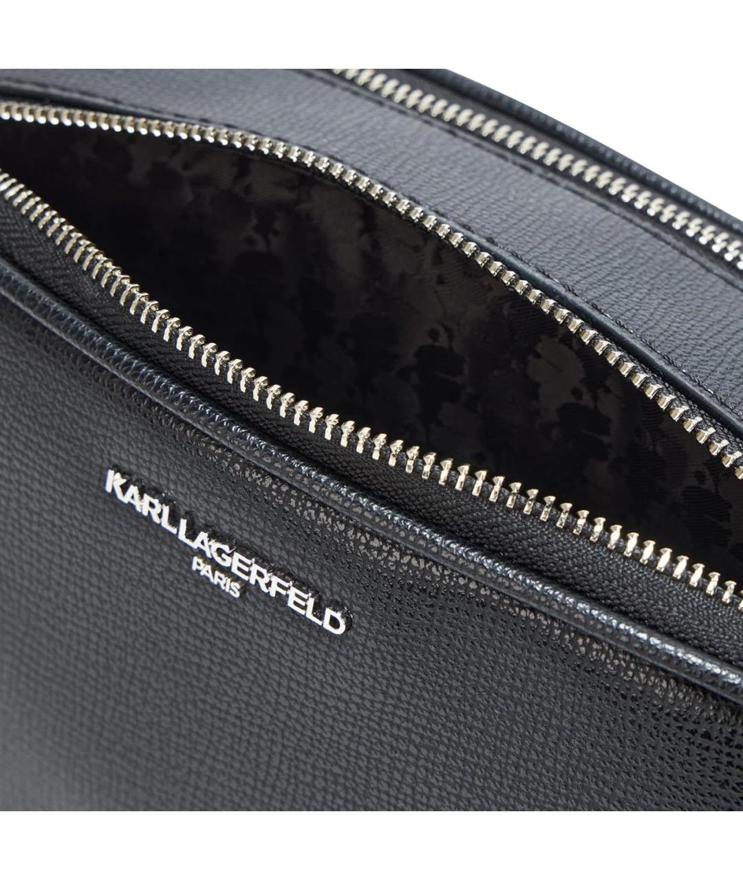 KARL LAGERFELD Черная сумка через плечо из искусственной кожи, фото 4