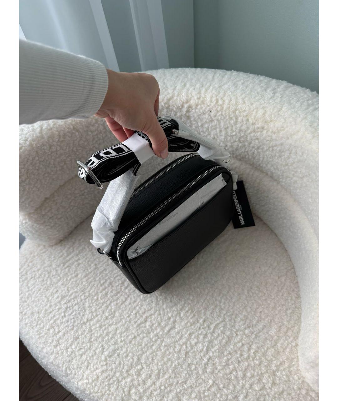 KARL LAGERFELD Черная сумка через плечо из искусственной кожи, фото 8