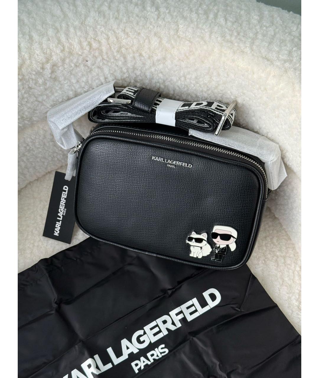 KARL LAGERFELD Черная сумка через плечо из искусственной кожи, фото 6