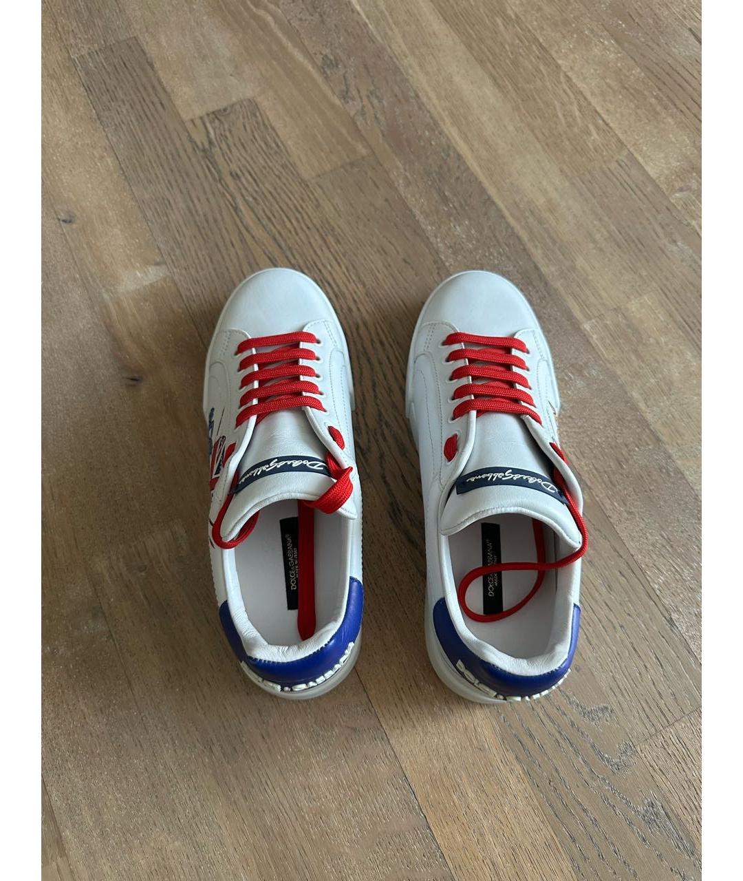 DOLCE&GABBANA Белые кожаные кроссовки, фото 3