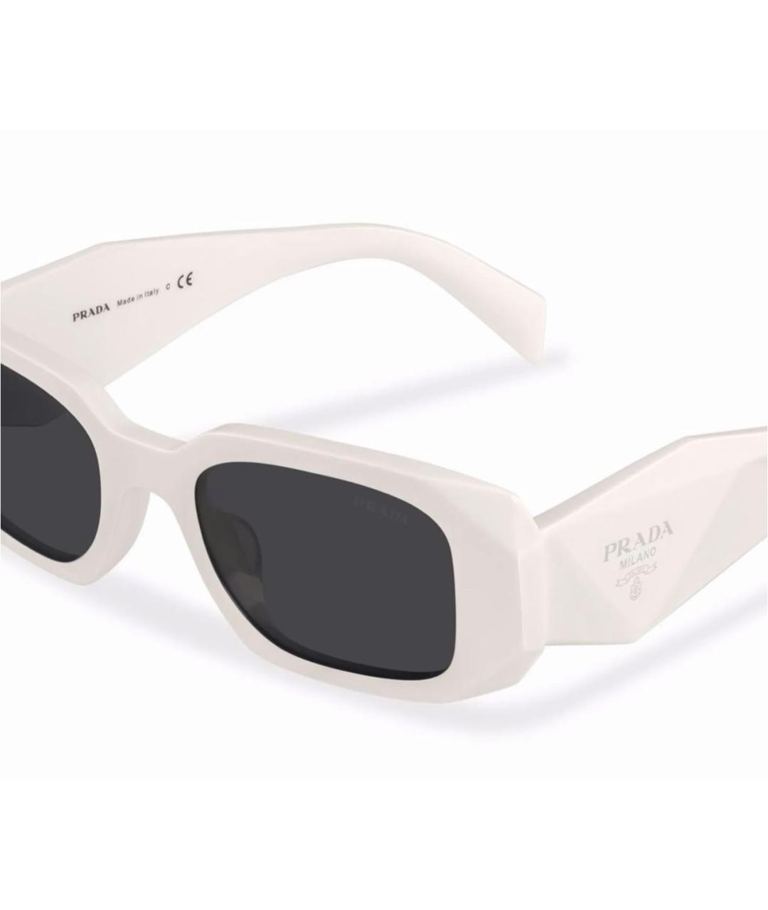 PRADA Белые пластиковые солнцезащитные очки, фото 2