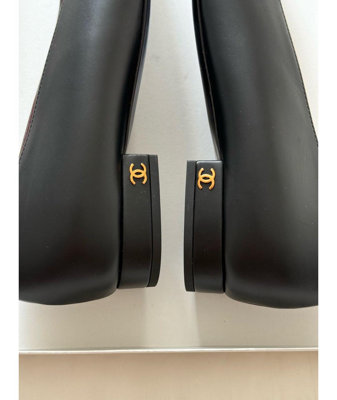 CHANEL Черные кожаные балетки, фото 5
