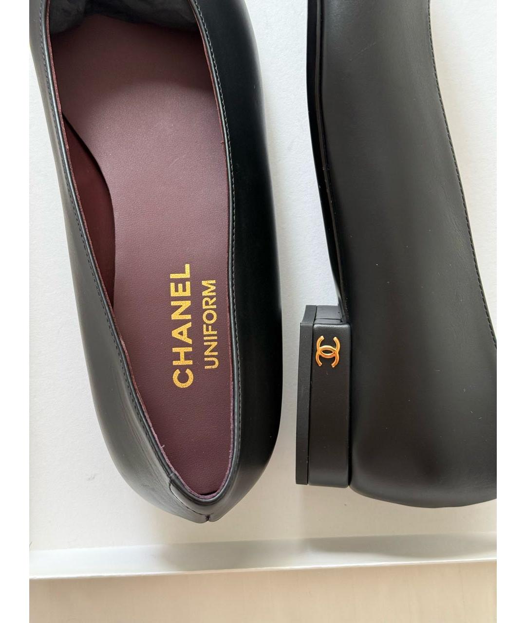 CHANEL Черные кожаные балетки, фото 4