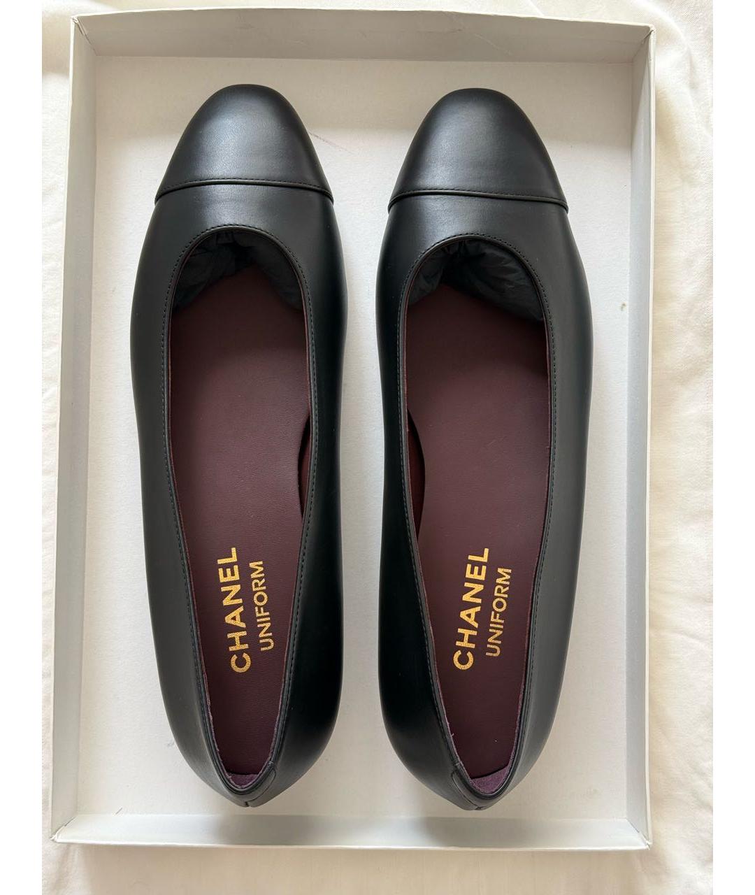 CHANEL Черные кожаные балетки, фото 3