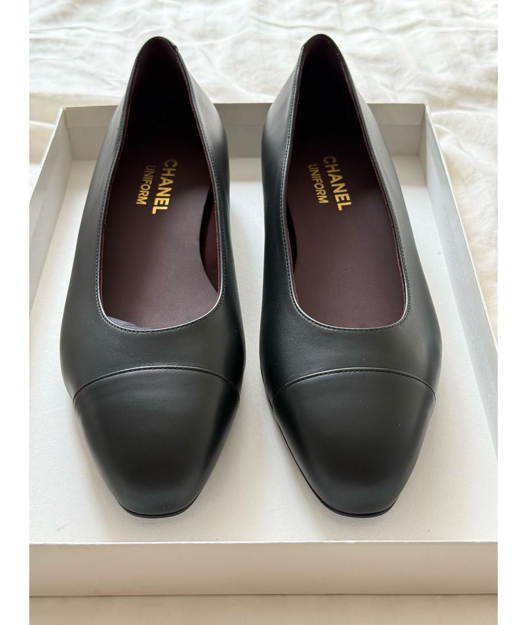 CHANEL Черные кожаные балетки, фото 2