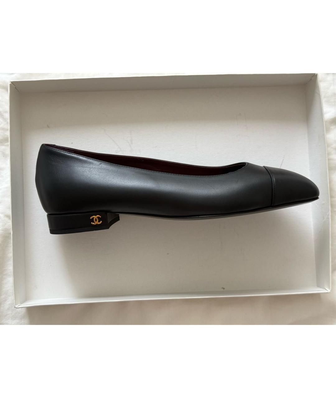 CHANEL Черные кожаные балетки, фото 6