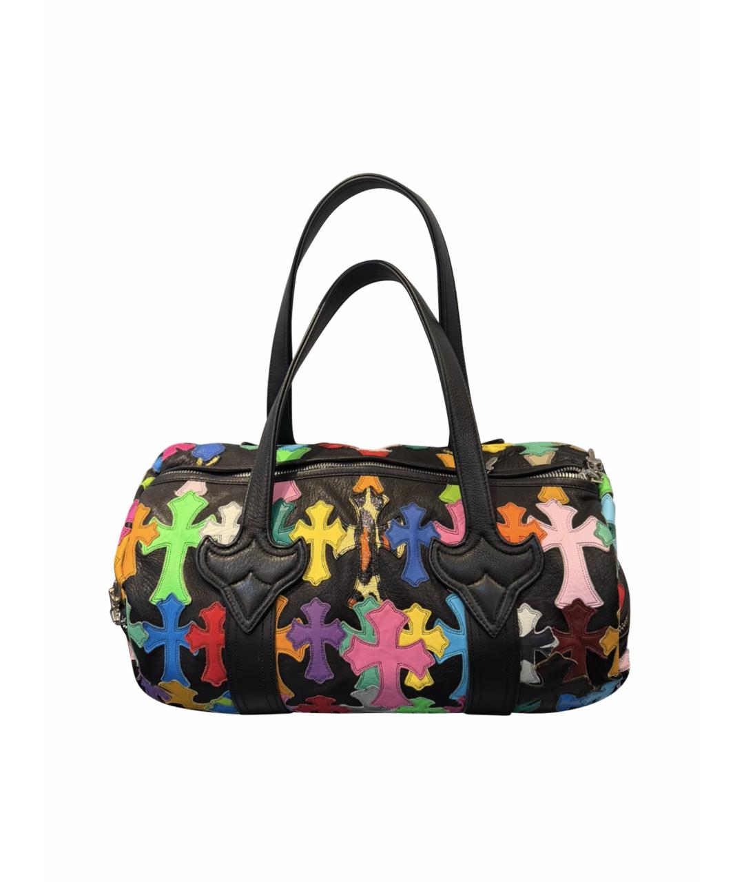 CHROME HEARTS Черная кожаная сумка на плечо, фото 1