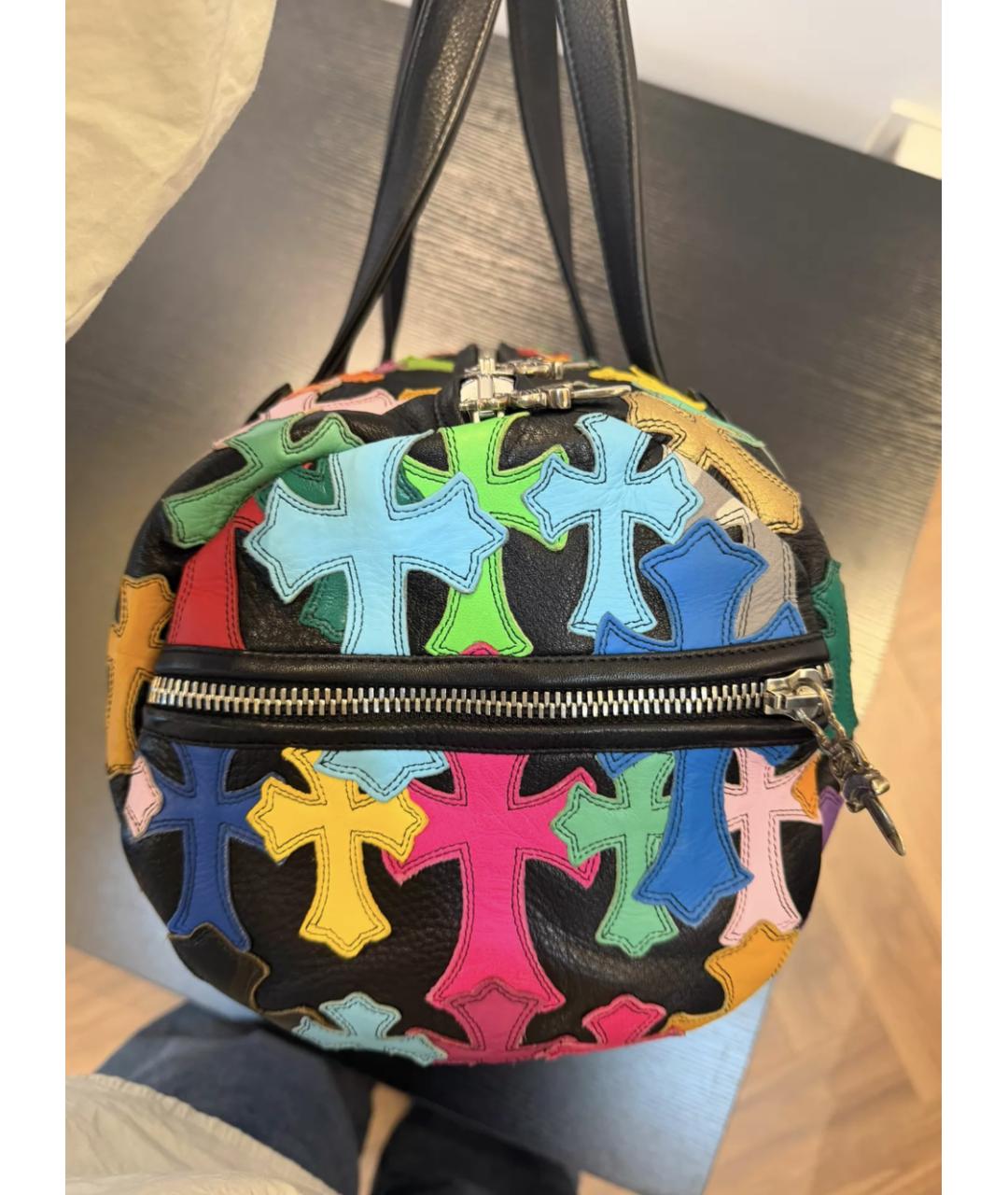 CHROME HEARTS Черная кожаная сумка на плечо, фото 3