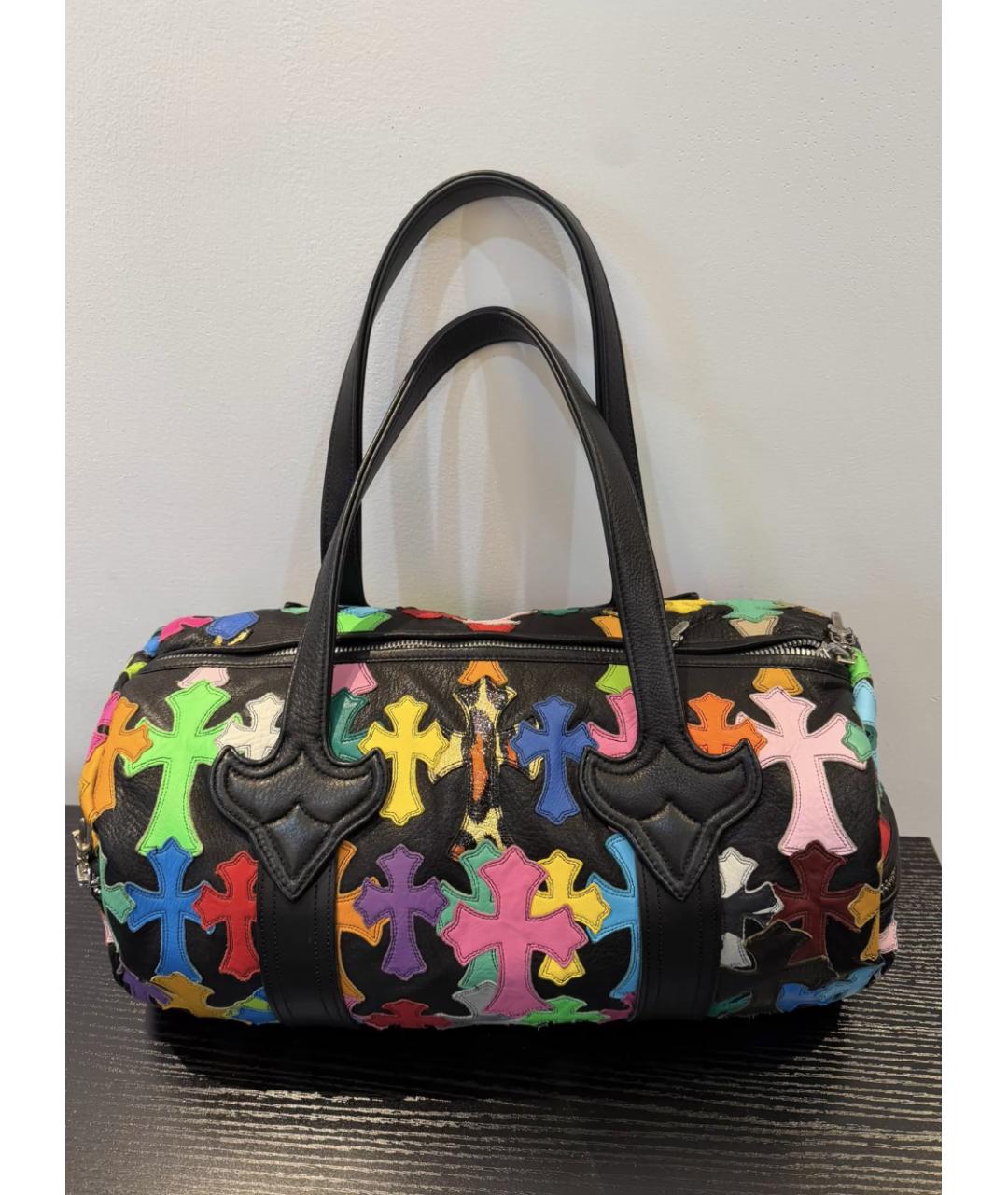 CHROME HEARTS Черная кожаная сумка на плечо, фото 6