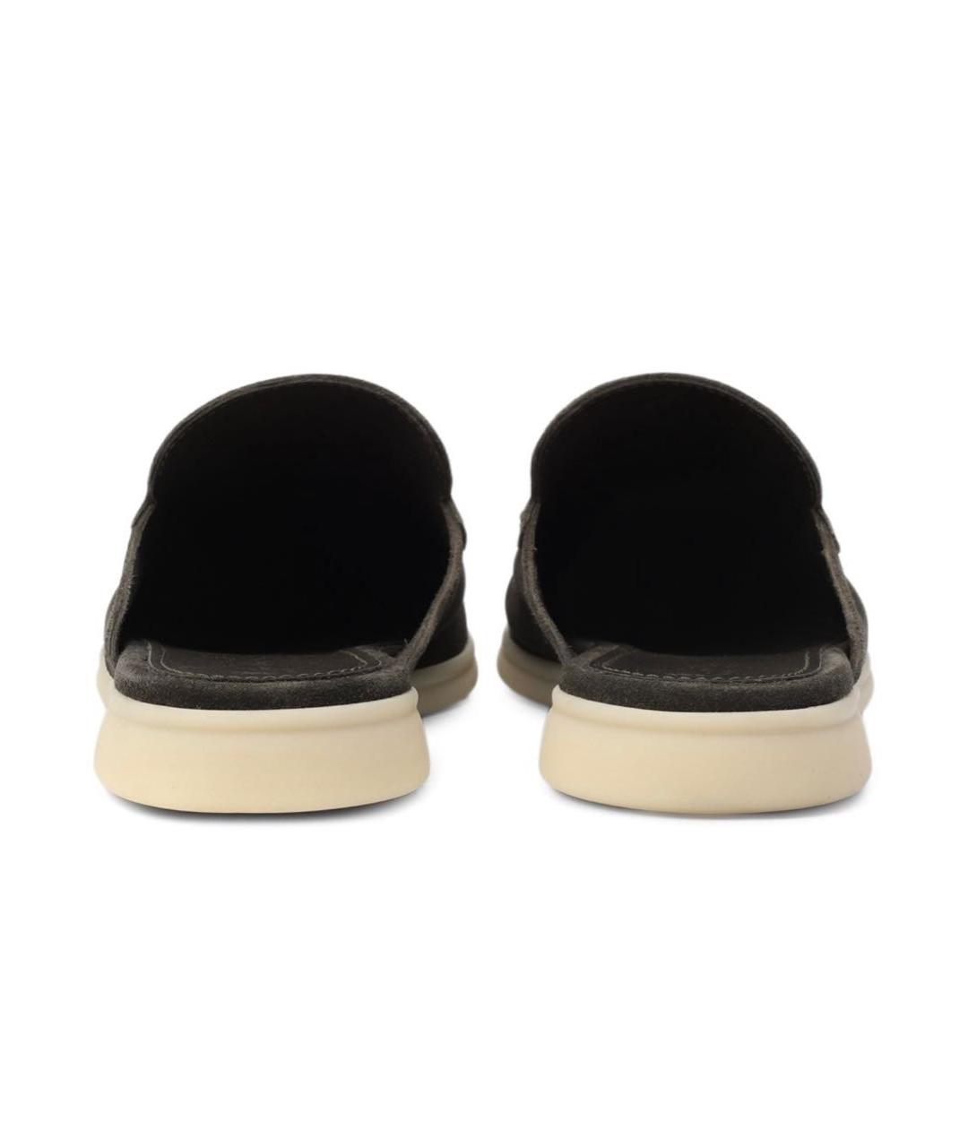 LORO PIANA Хаки замшевые сабо, фото 4