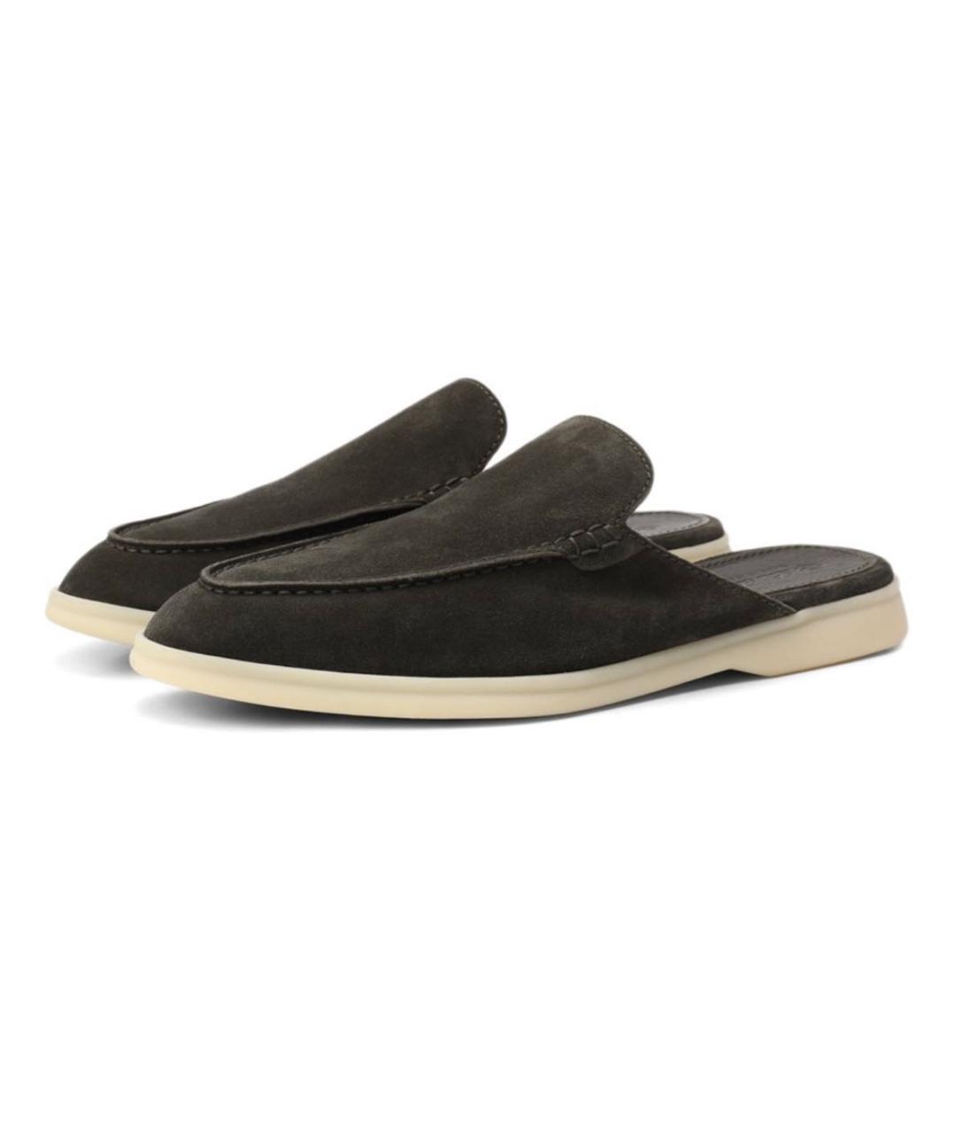 LORO PIANA Хаки замшевые сабо, фото 6