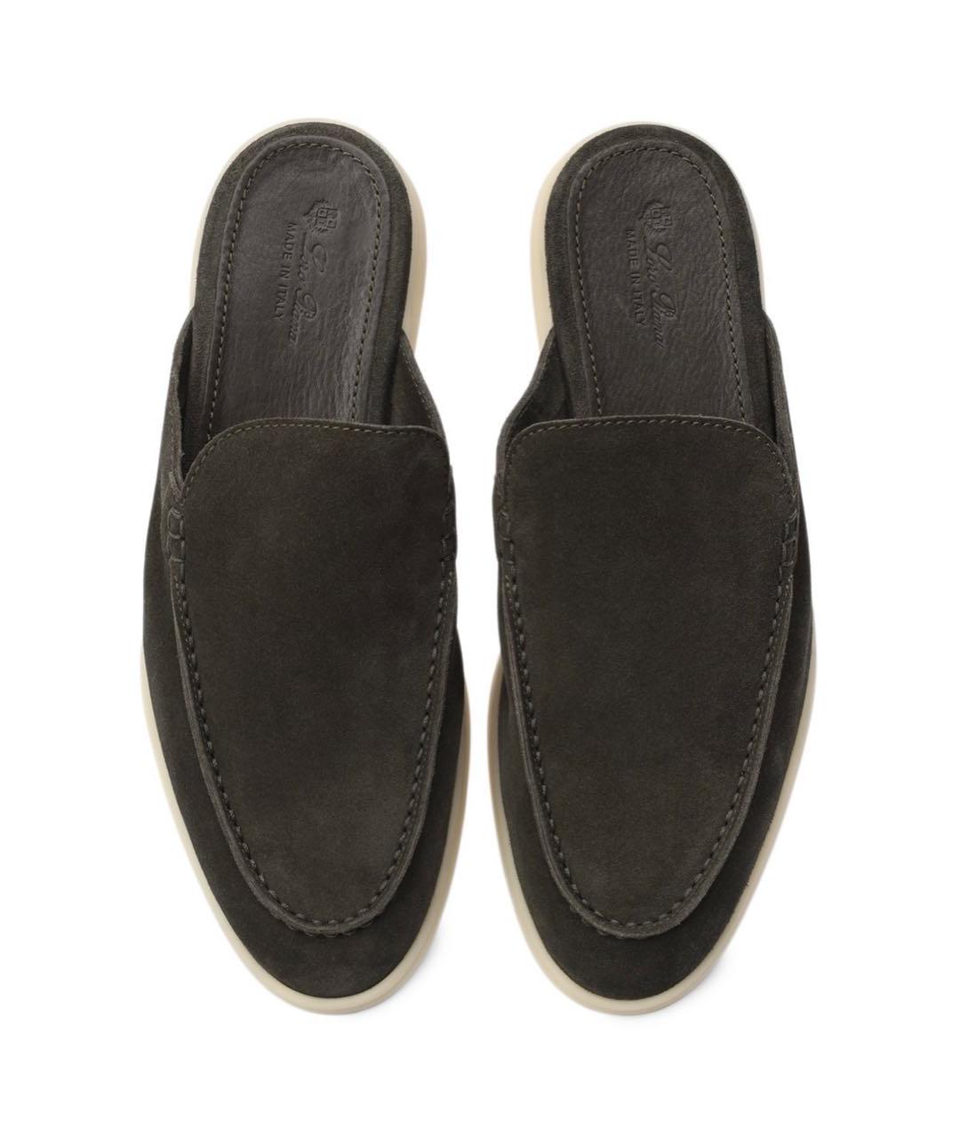 LORO PIANA Хаки замшевые сабо, фото 2