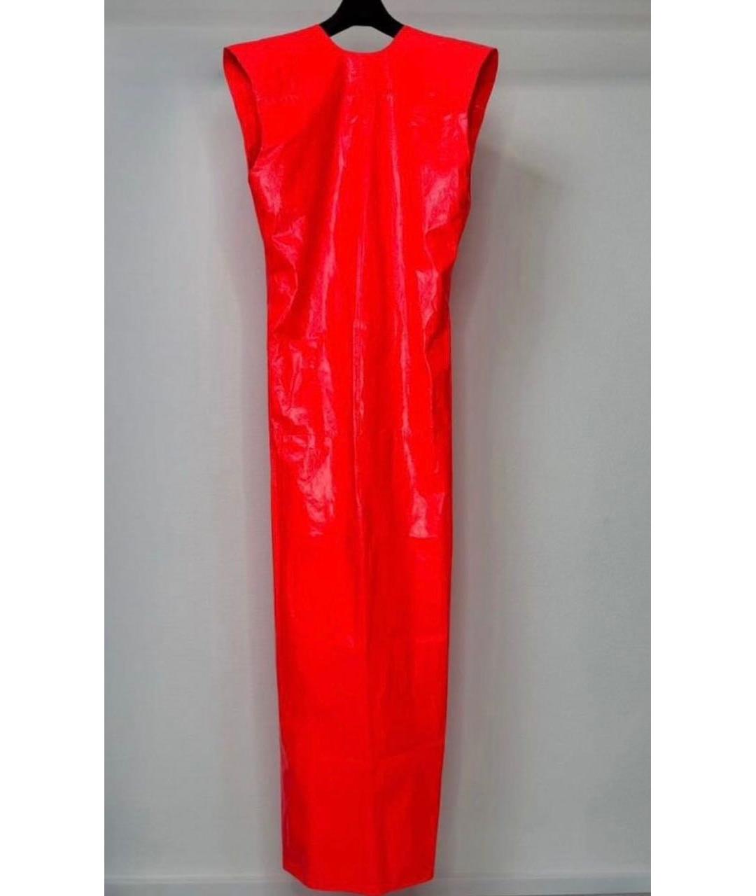 SPORTMAX Оранжевое кожаное вечернее платье, фото 9