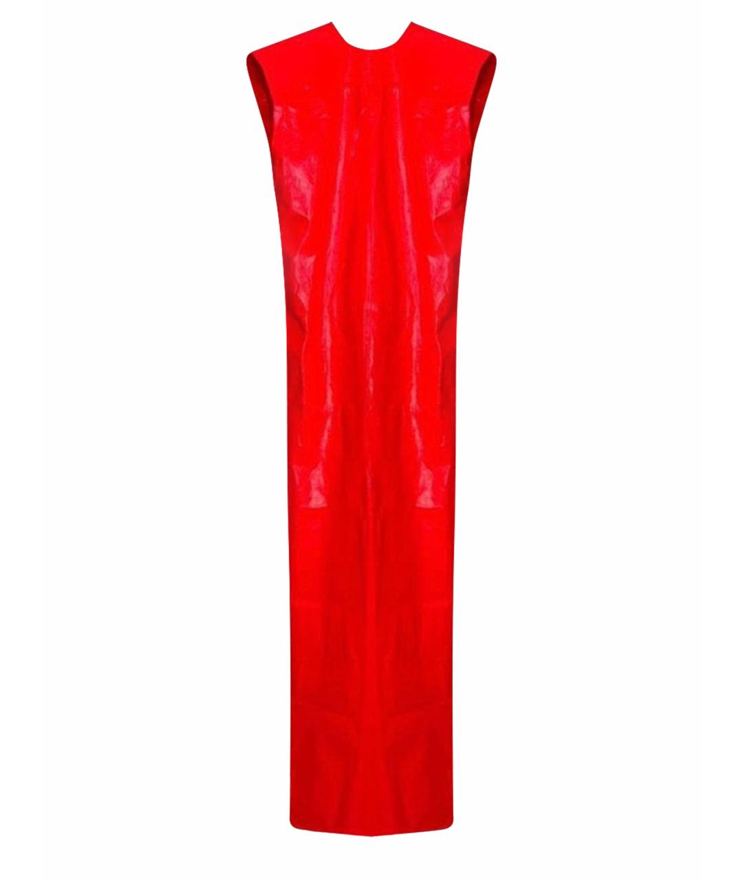 SPORTMAX Оранжевое кожаное вечернее платье, фото 1