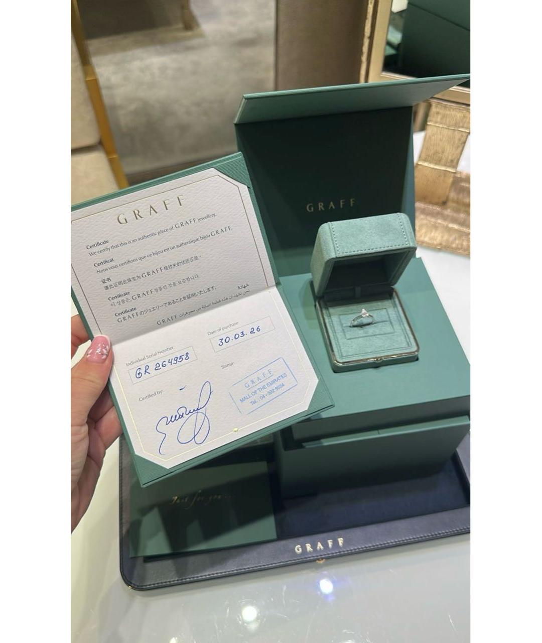 GRAFF Серебряное кольцо из белого золота, фото 3