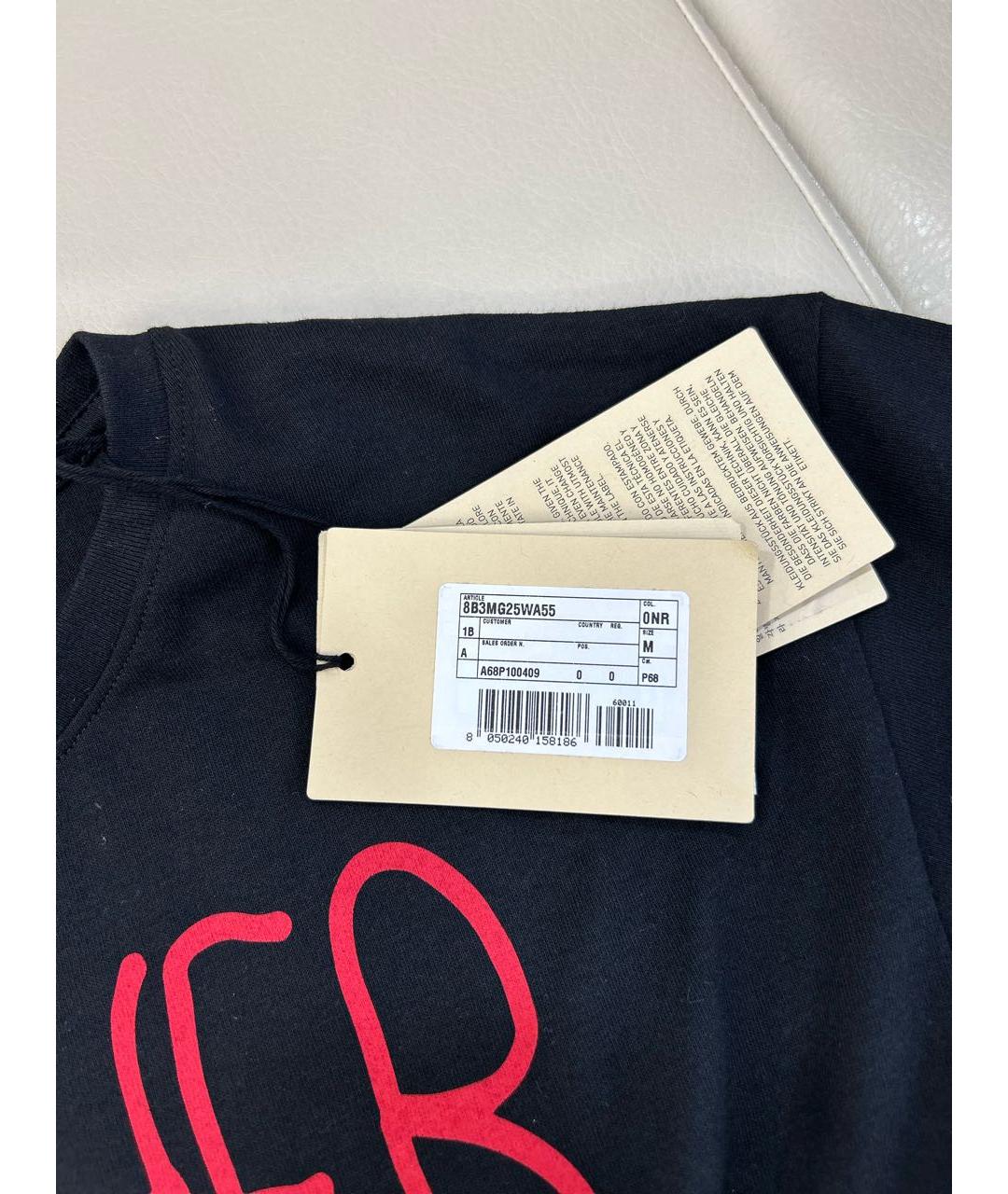 VALENTINO Черная хлопковая футболка, фото 6